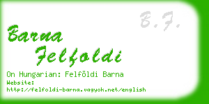 barna felfoldi business card